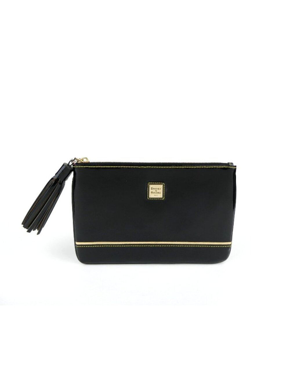 Dooney & Bourke Black Patent Leather Large‎ Zip Pouch